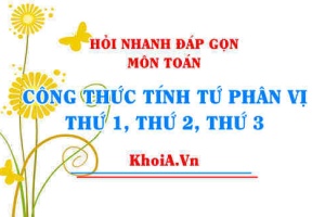Tứ phân vị, Công thức tính tứ phân vị thứ nhất, thứ hai, thứ ba và ví dụ minh hoạ Toán thống kê